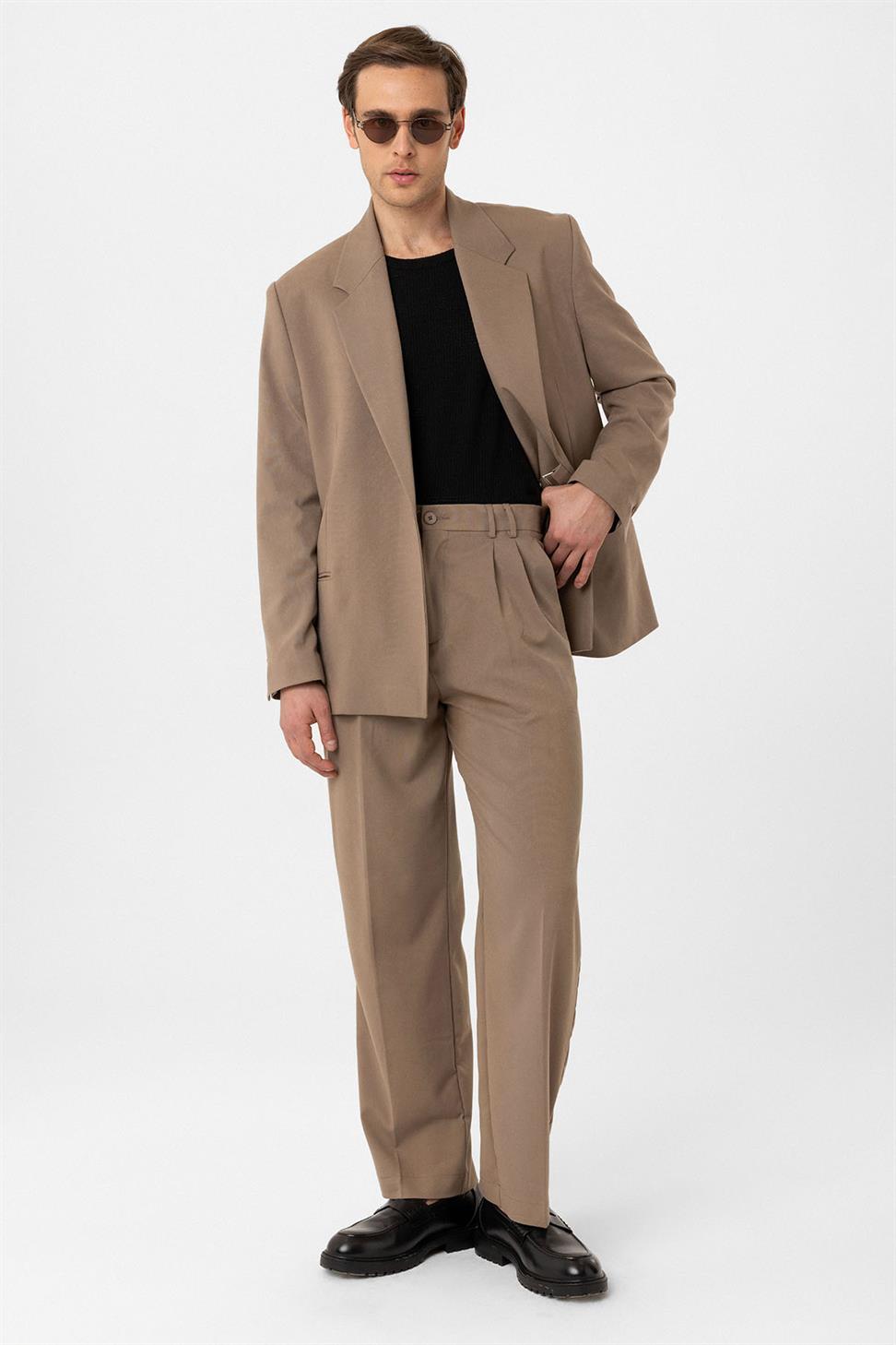 Antioch Vizon Çift Pileli Baggy Fit Erkek Pantolon