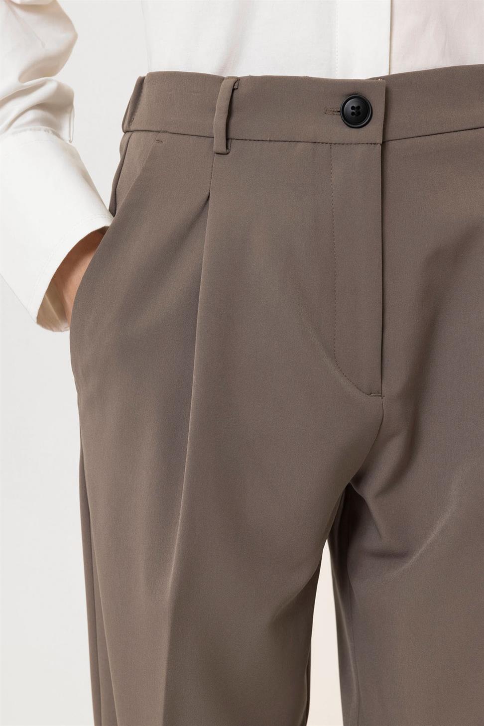 Antioch Vizon Kadın Yüksek Bel Straight Fit Kısa Pantolon