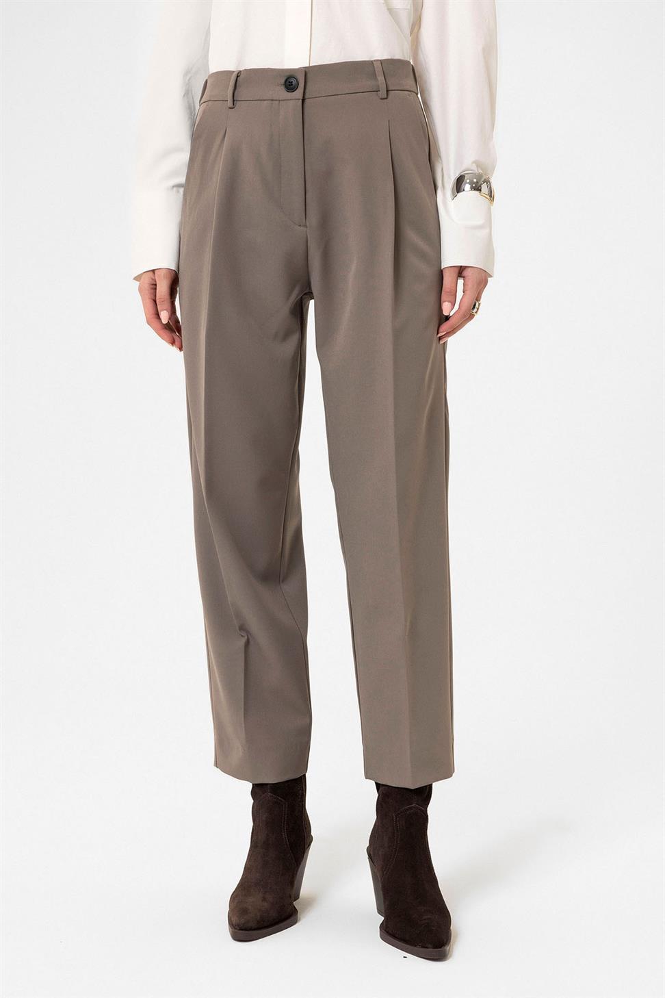 Antioch Vizon Kadın Yüksek Bel Straight Fit Kısa Pantolon