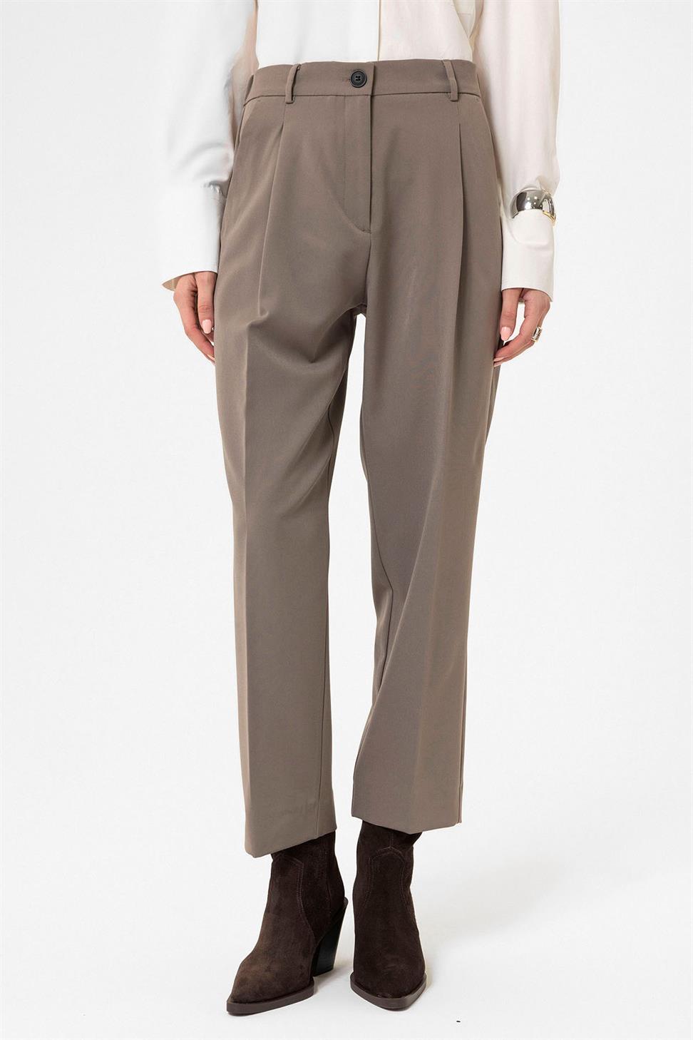 Antioch Vizon Kadın Yüksek Bel Straight Fit Kısa Pantolon