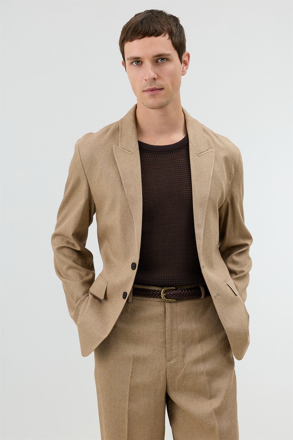 Antioch Vizon Keten Karışımlı Erkek Blazer Ceket