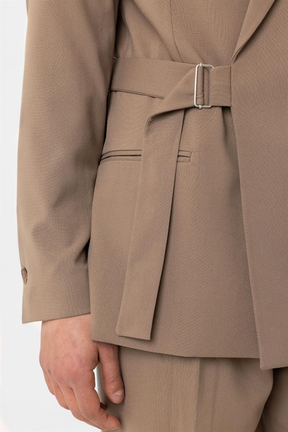 Antioch Vizon Kuşaklı Relax Fit Erkek Blazer Ceket