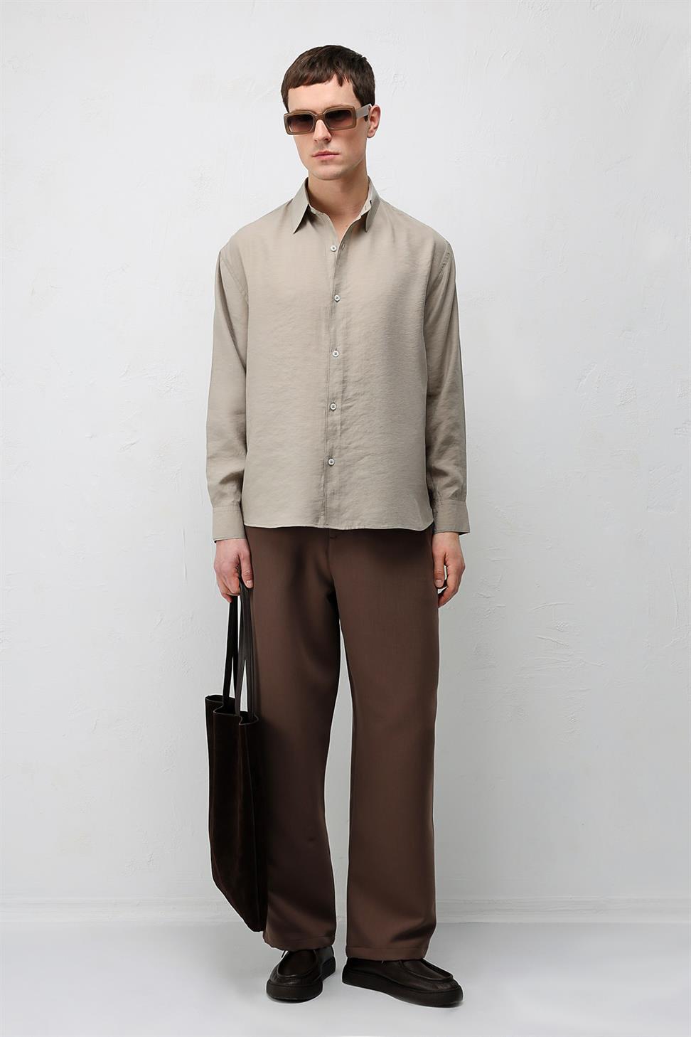 Modal Blend Relaxed Fit Mens Shirt