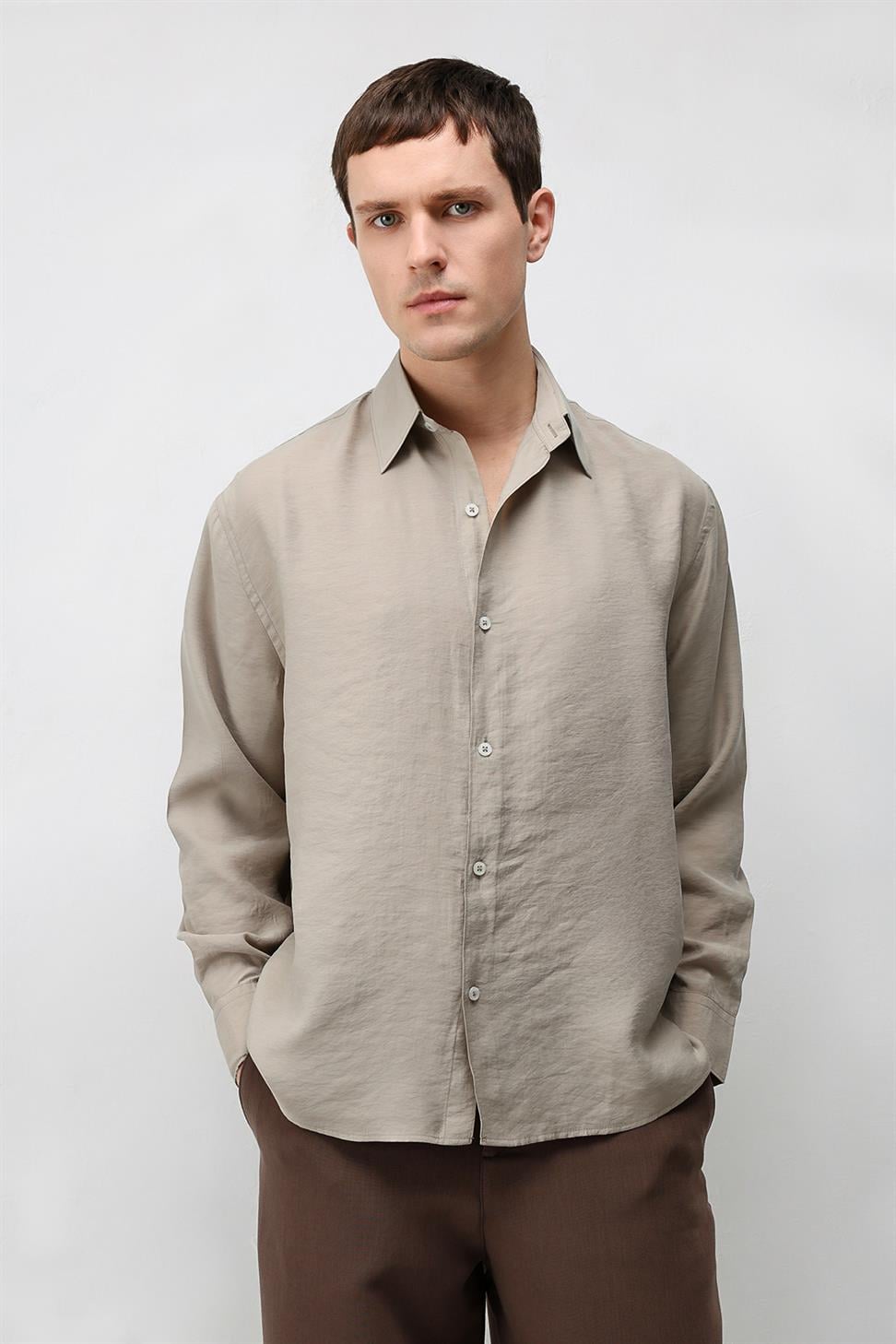 Modal Blend Relaxed Fit Mens Shirt