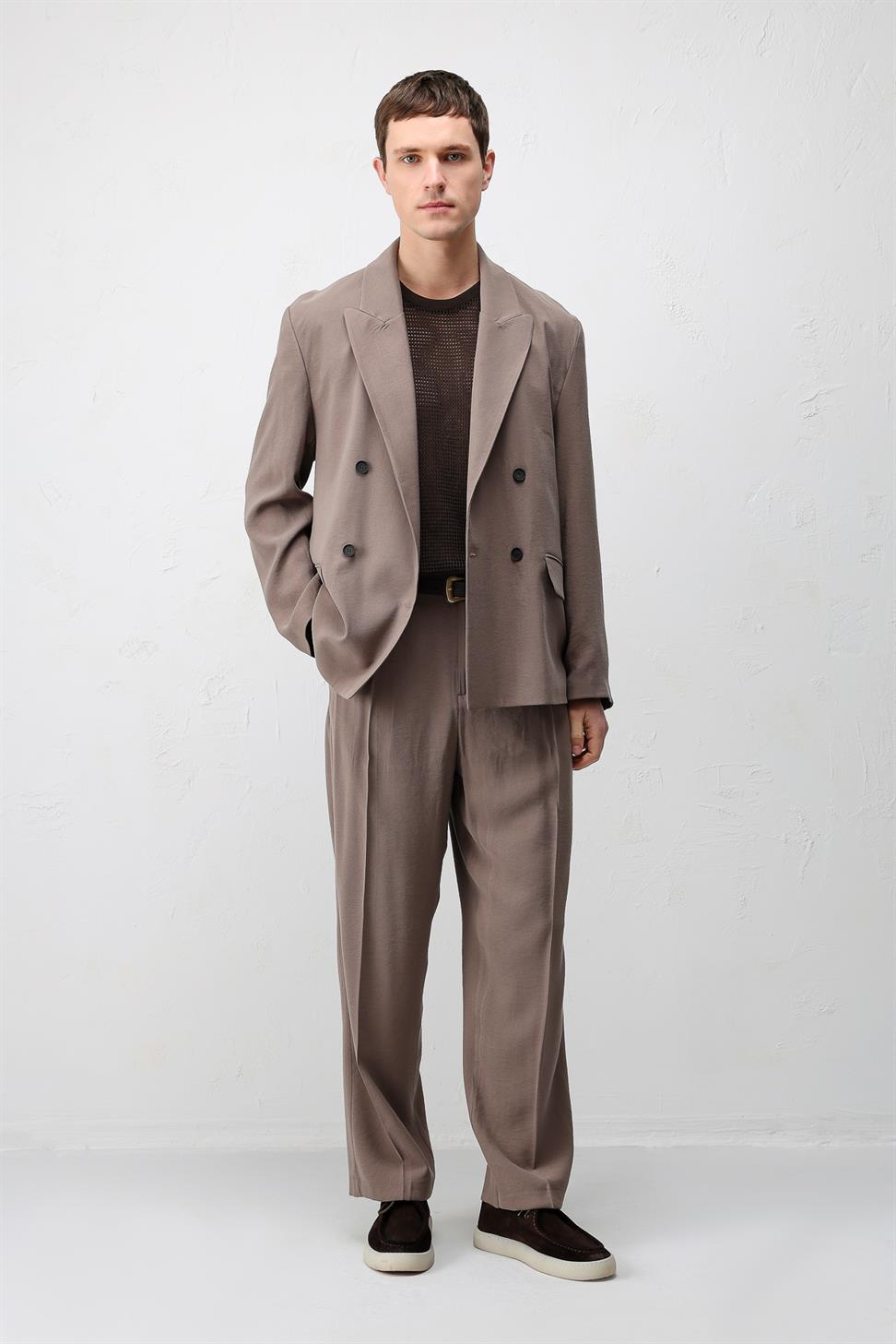 Antioch Vizon Modal Karışımlı Relaxed Fit Erkek Blazer Ceket