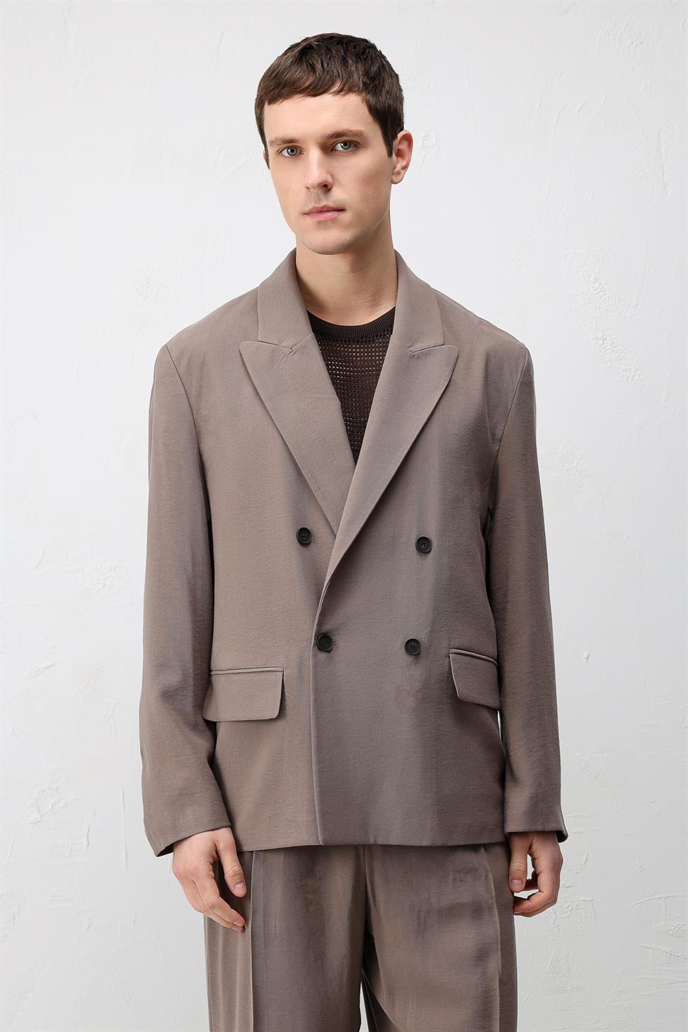 Antioch Vizon Modal Karışımlı Relaxed Fit Erkek Blazer Ceket