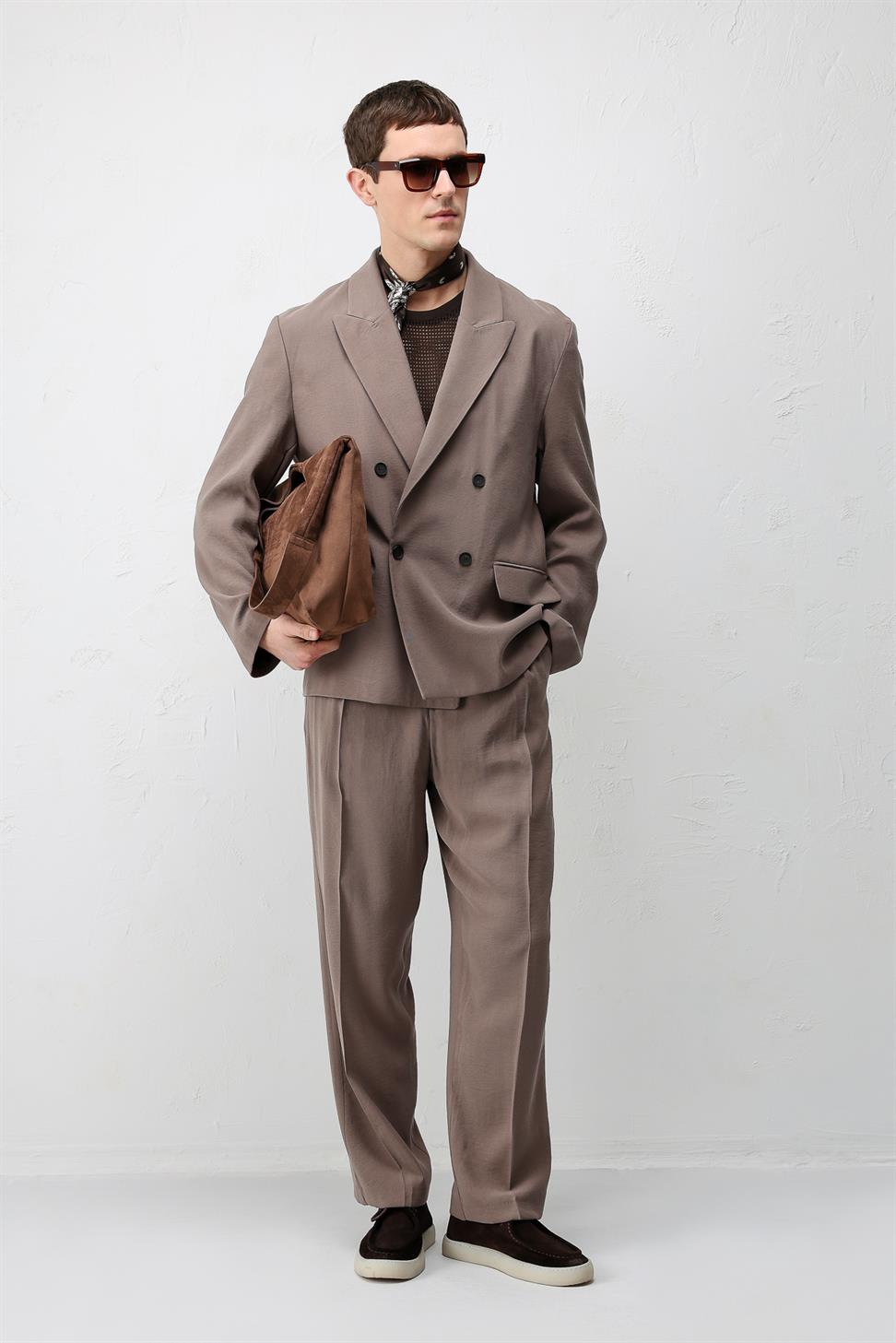 Antioch Vizon Modal Karışımlı Relaxed Fit Erkek Blazer Ceket