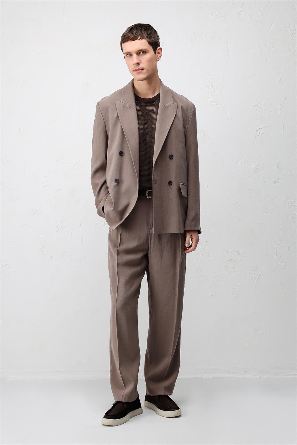 Antioch Vizon Modal Karışımlı Relaxed Fit Erkek Blazer Ceket