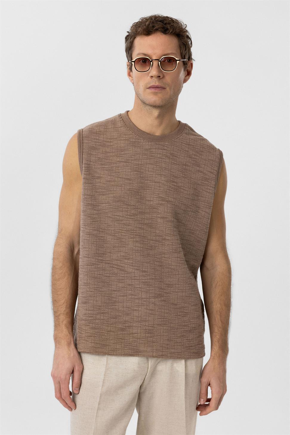 Antioch Vizon Regular Fit Dokulu Erkek Kolsuz T-Shirt