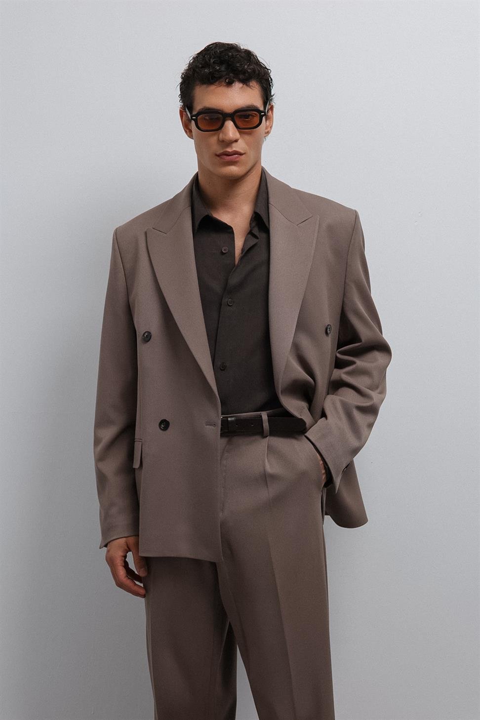 Antioch Vizon Relax Fit Kruvaze Erkek Blazer Ceket