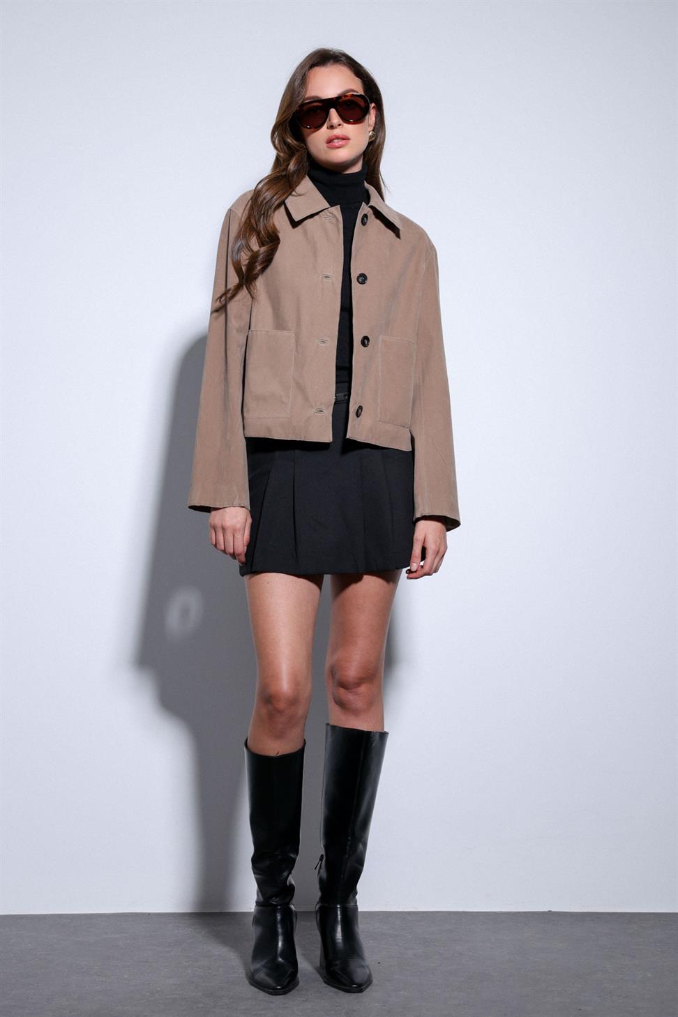 Antioch Vizon Torba Cepli Süet Kadın Ceket