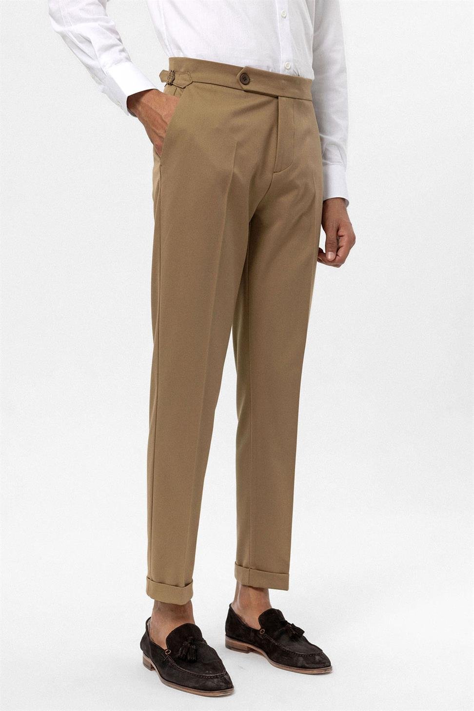 بنطلون رجالي بخصر عالٍ عادي للرجال