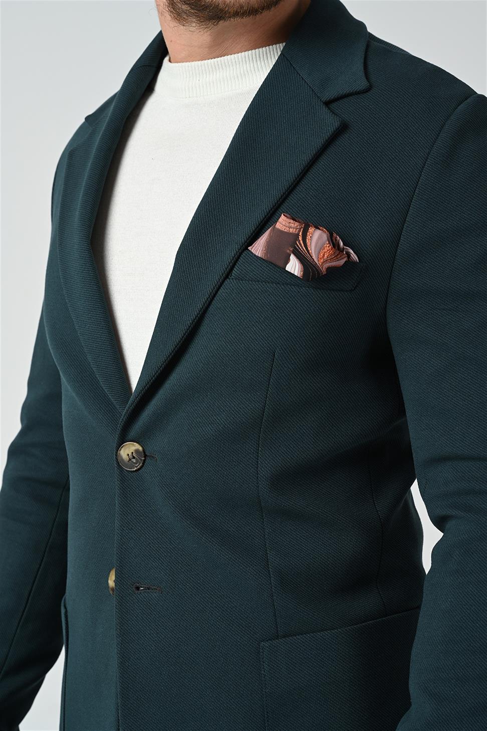 Antioch Yeşil Erkek Astarsız Ceket Pantolon Takım