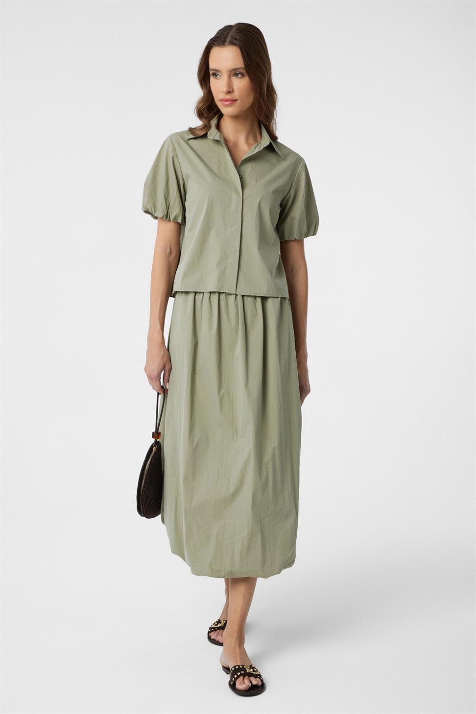 Antioch Yeşil Kadın Balon Midi Etek