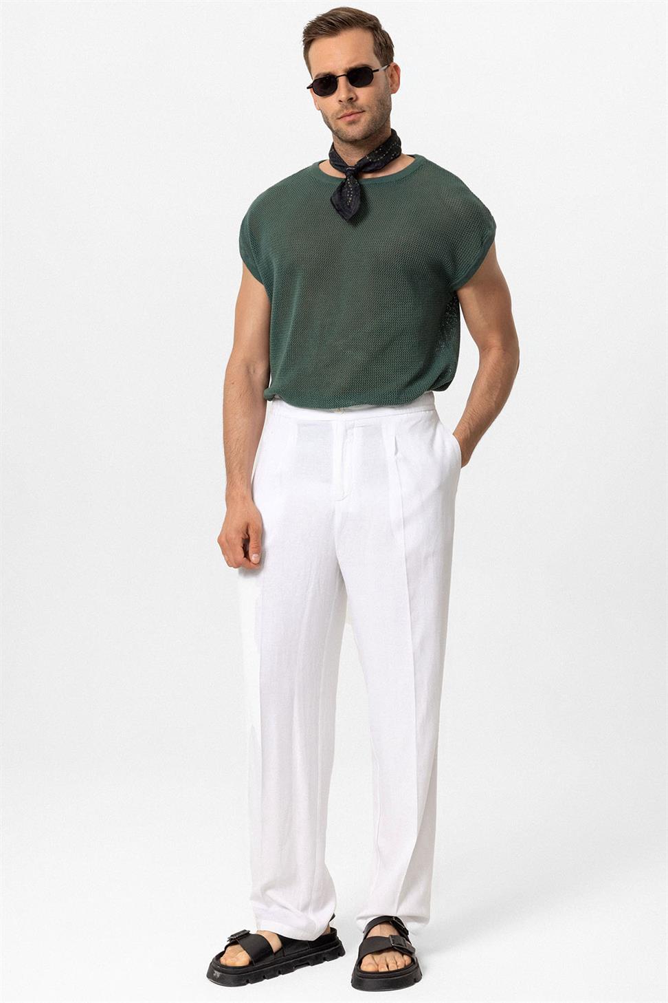 تي شيرت رجالي مخرم بدون أكمام للرجال