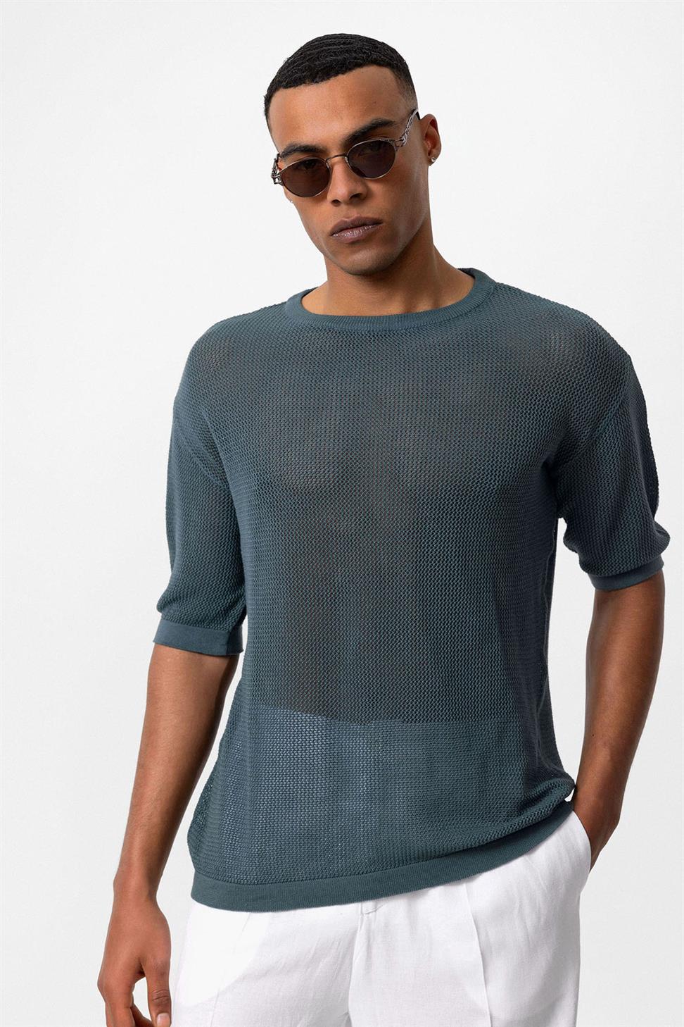 تي شيرت رجالي مخرم مخرم مخرم للرجال