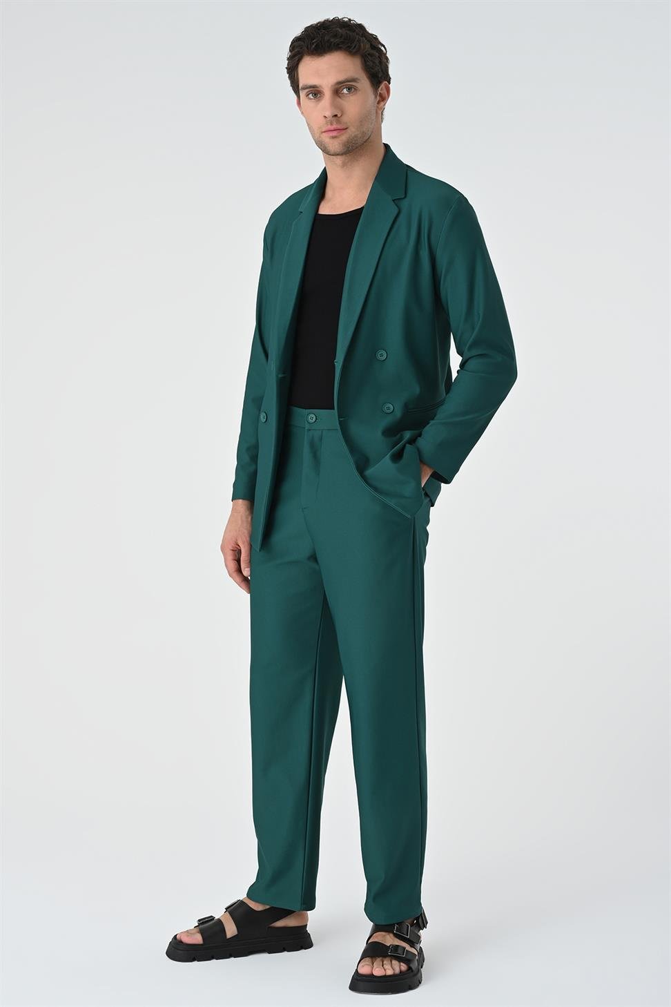 Antioch Yeşil Rahat Kesim Kruvaze Erkek Takım