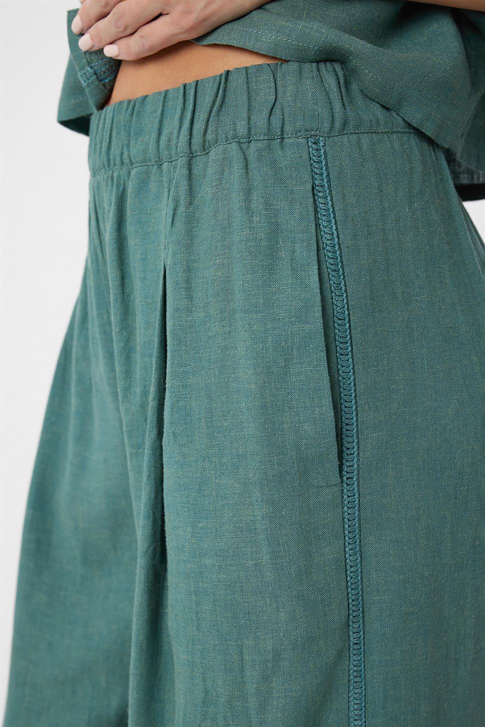 Antioch Yeşil Şerit Detaylı Kadın Pantolon