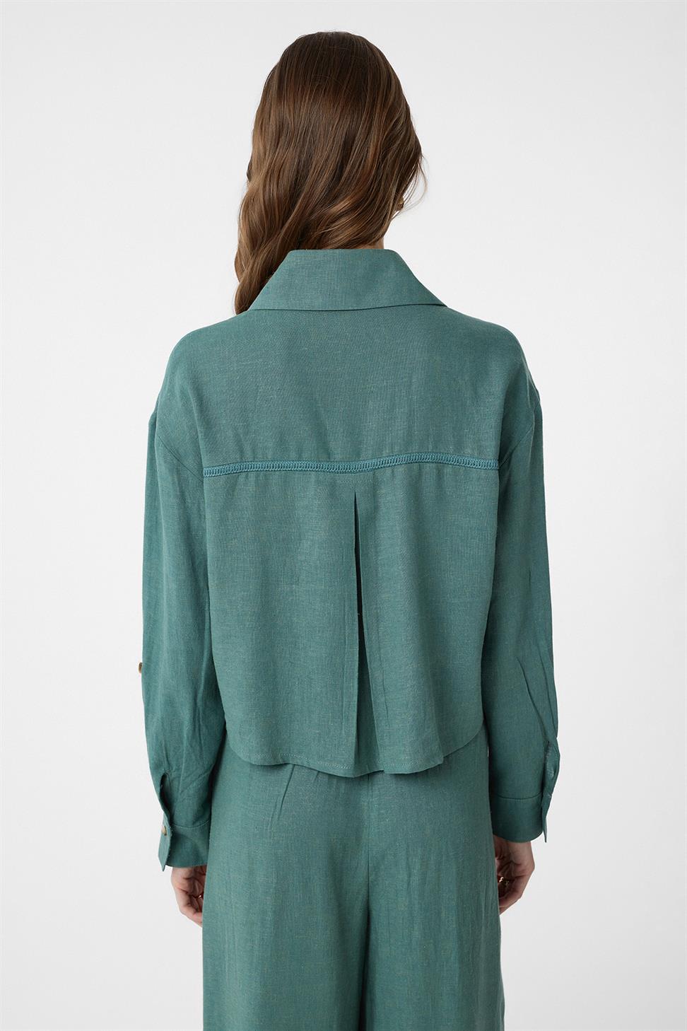 Antioch Yeşil Şeritli Kadın Gömlek