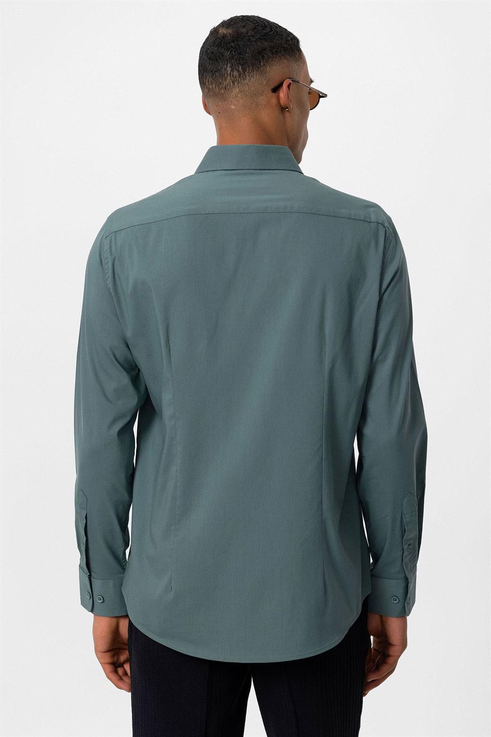 قميص رجالي كلاسيكي بقصة ضيقة كلاسيكية