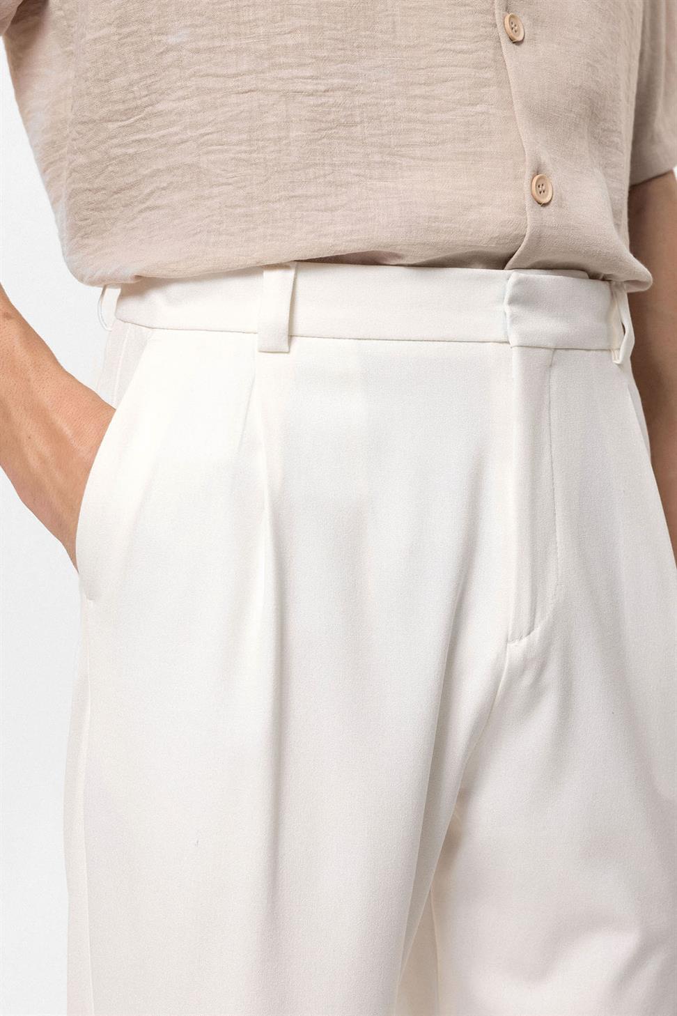 بنطلون رجالي فضفاض عالي الخصر