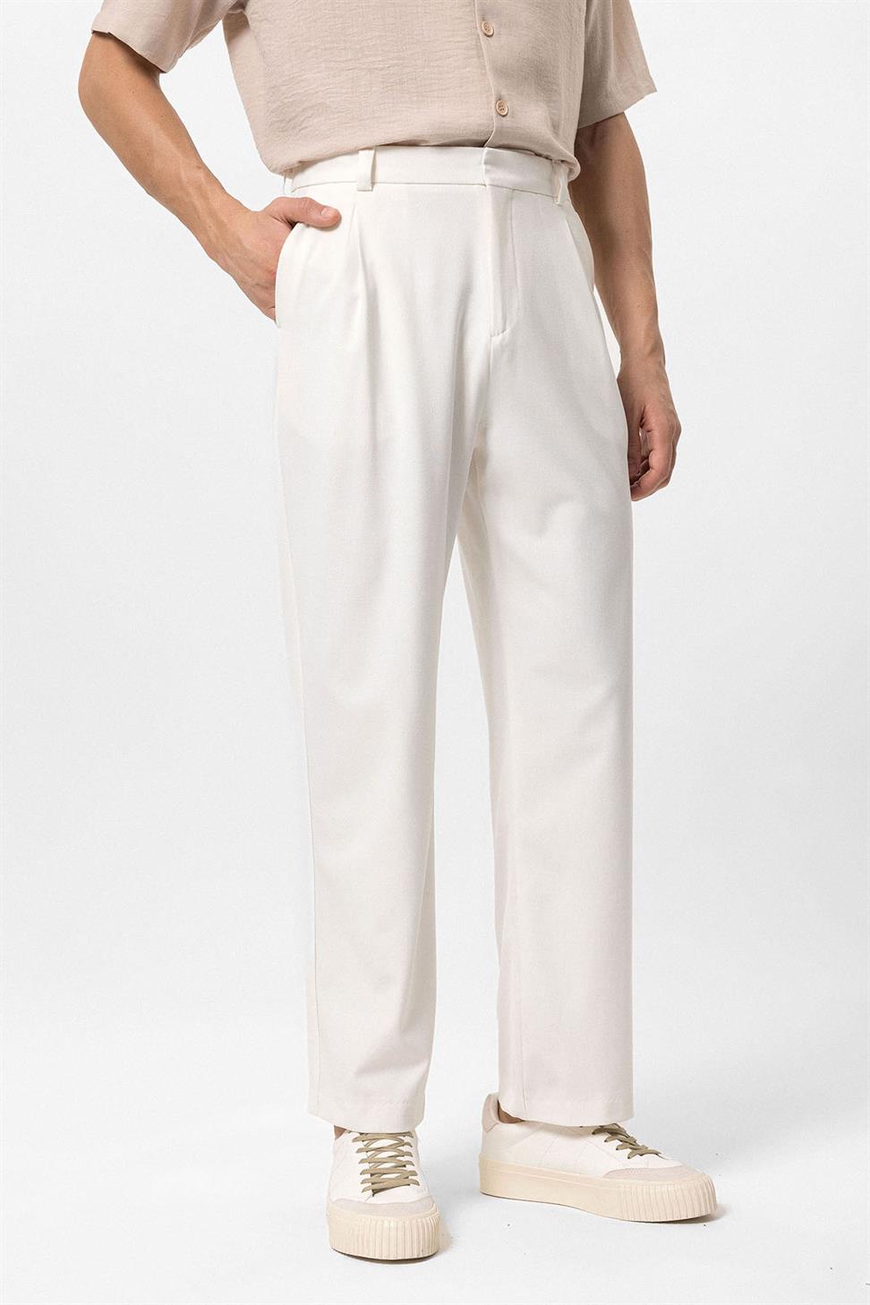 بنطلون رجالي فضفاض عالي الخصر