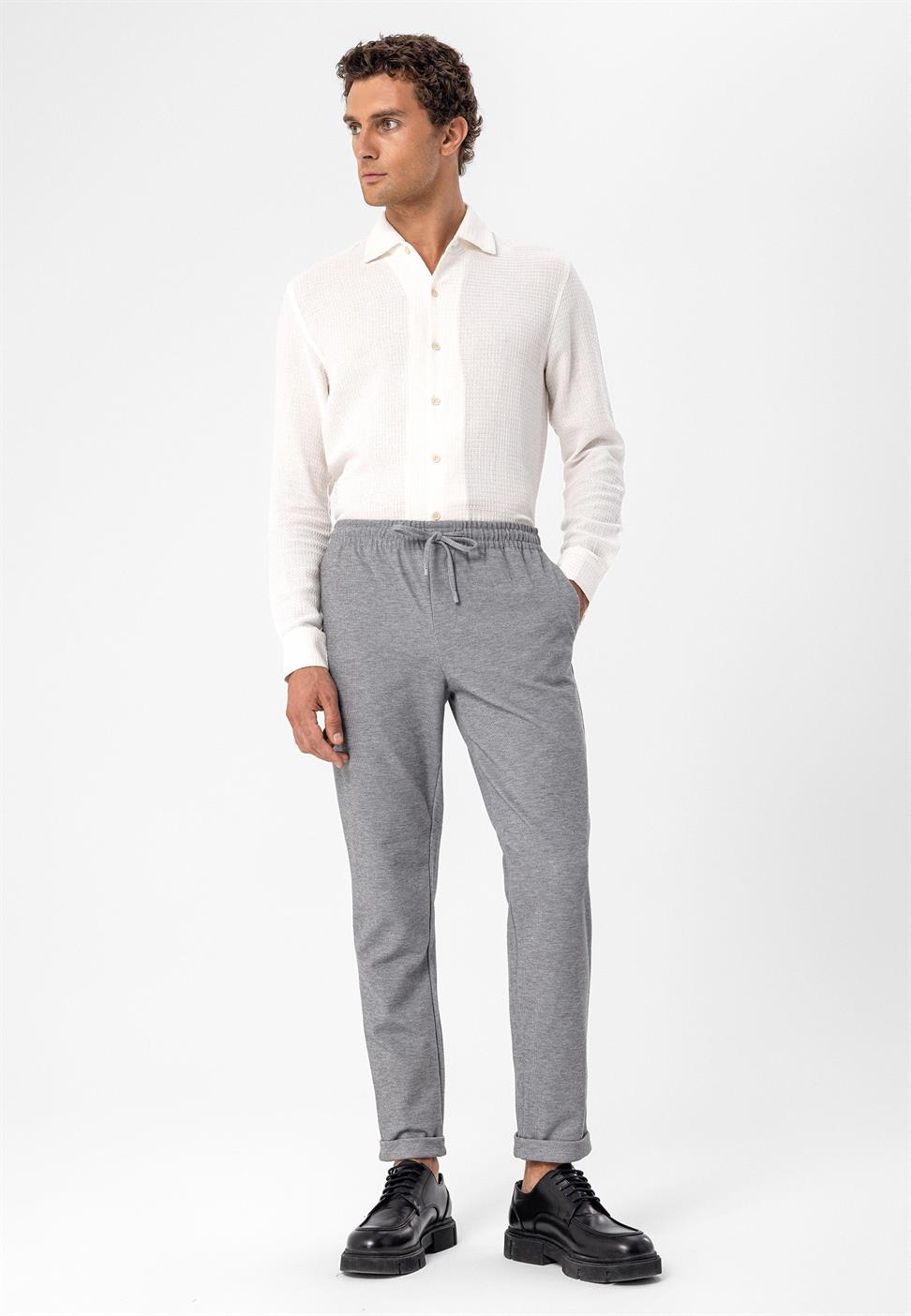 بنطلون رجالي برباط عالي الخصر