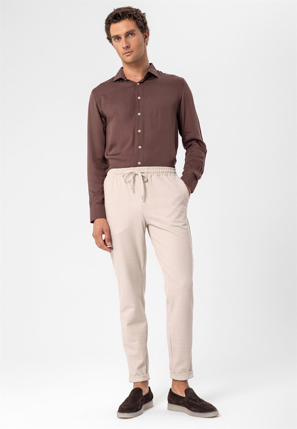 بنطلون رجالي برباط عالي الخصر