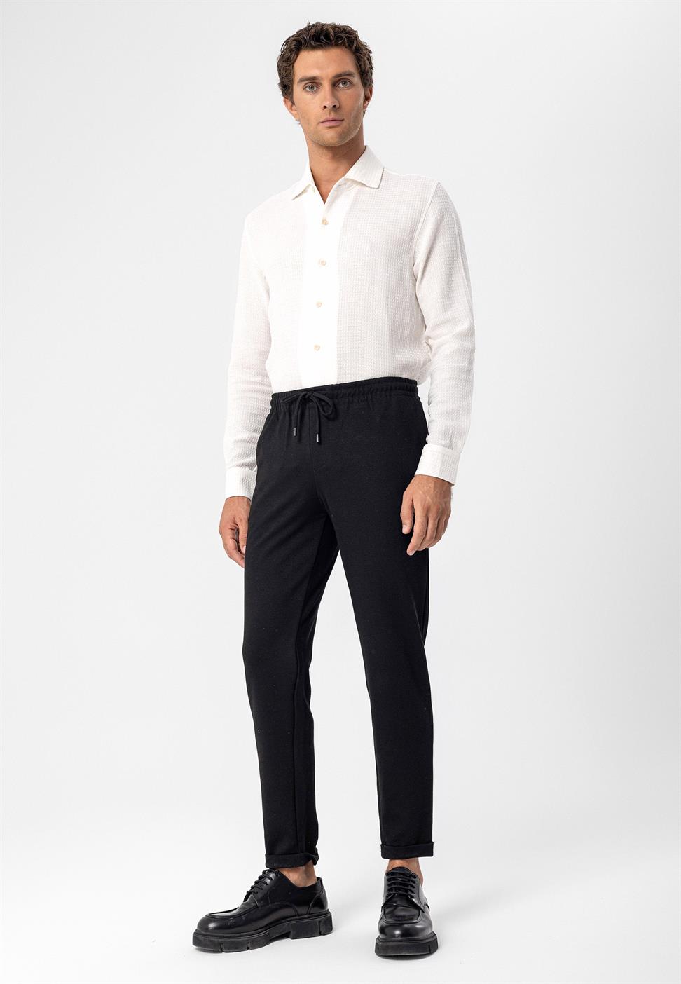 بنطلون رجالي برباط عالي الخصر