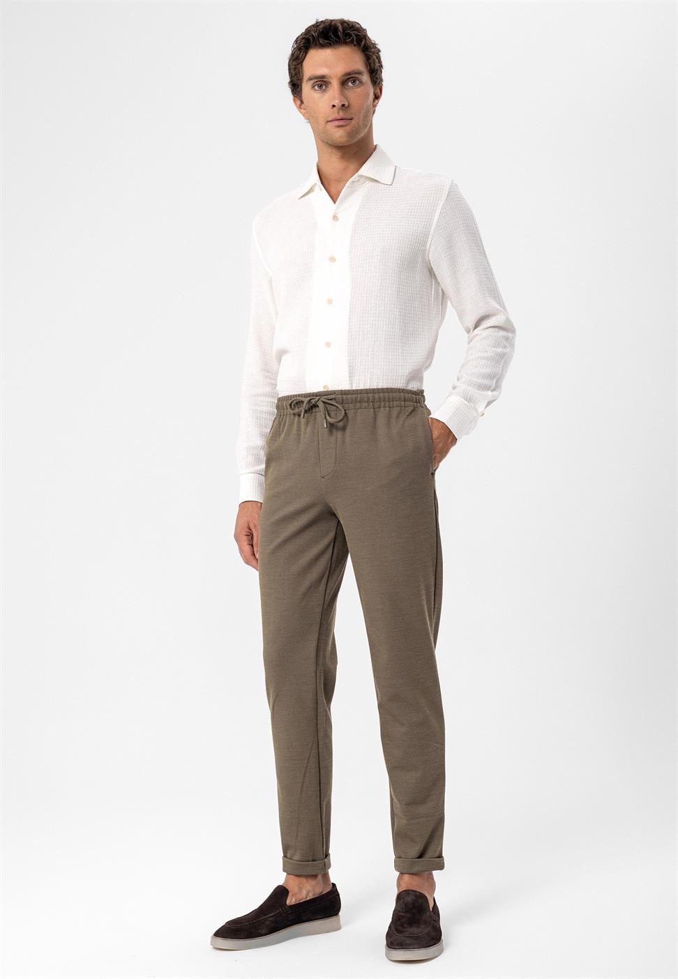 بنطلون رجالي برباط عالي الخصر