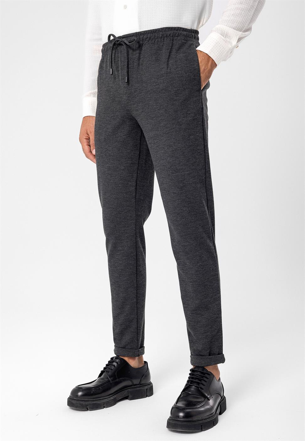 بنطلون رجالي برباط عالي الخصر