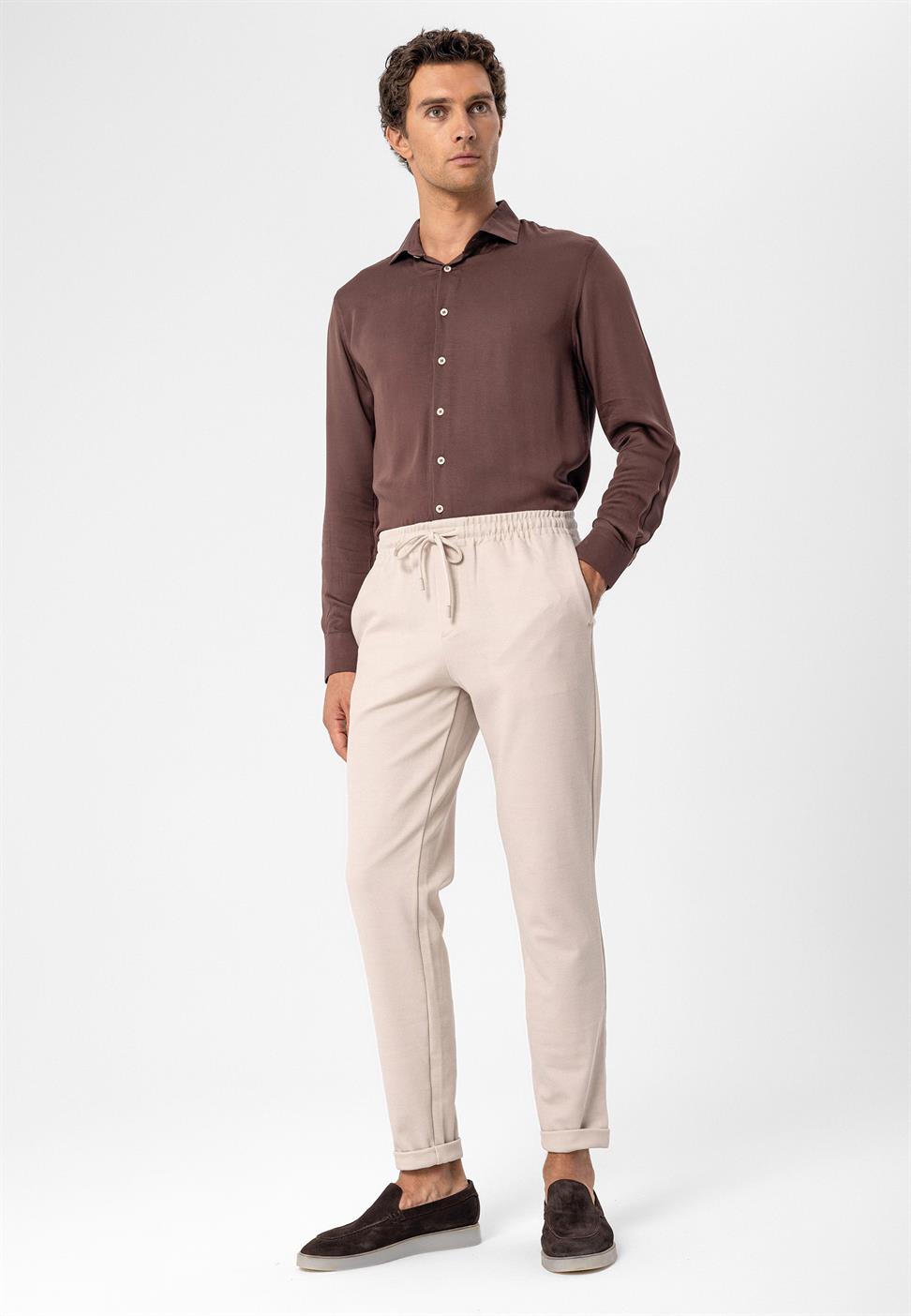 بنطلون رجالي برباط عالي الخصر