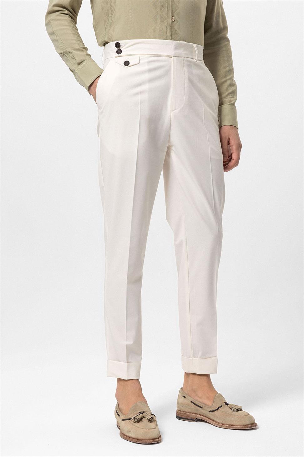 ارتفاع الخصر زر إغلاق السراويل الرجالية