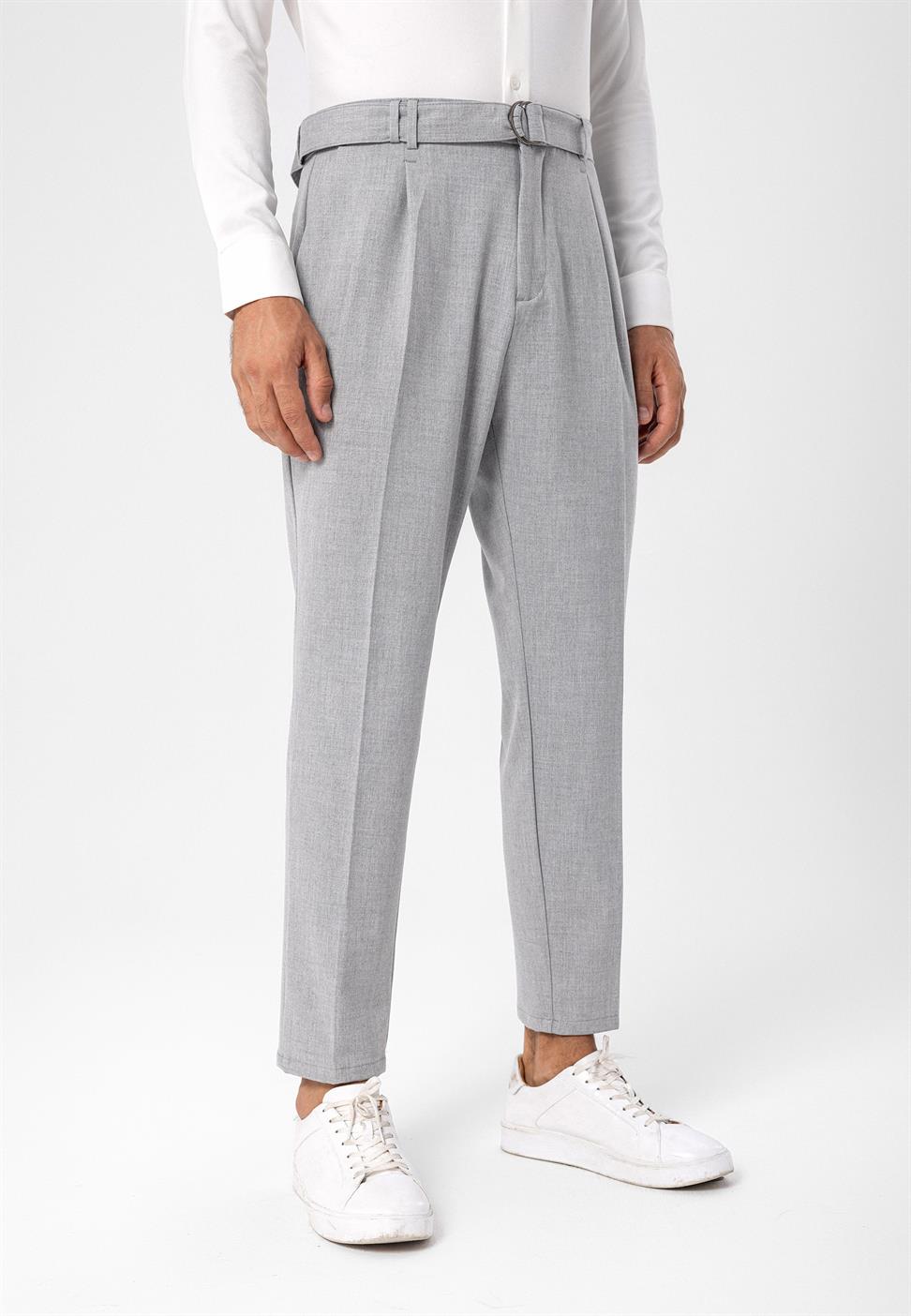 ارتفاع الخصر حزام إغلاق السراويل الرجالية