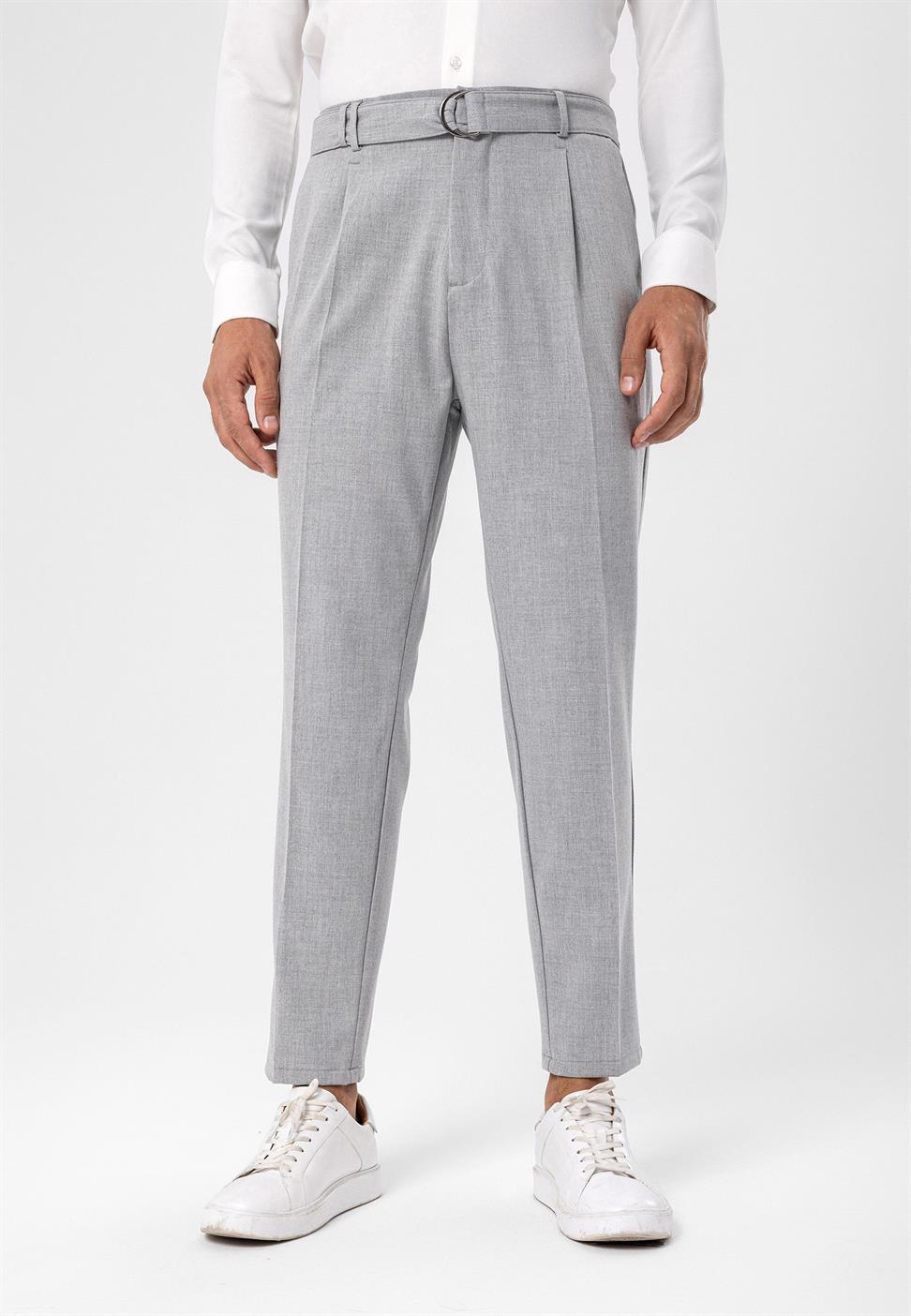 ارتفاع الخصر حزام إغلاق السراويل الرجالية