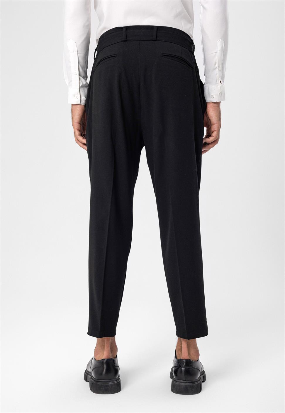 ارتفاع الخصر حزام إغلاق السراويل الرجالية