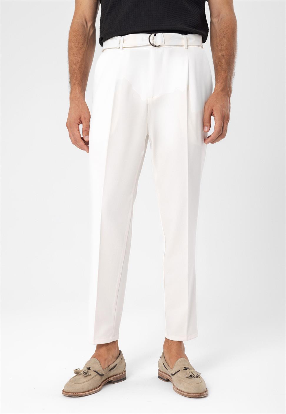 ارتفاع الخصر حزام إغلاق السراويل الرجالية