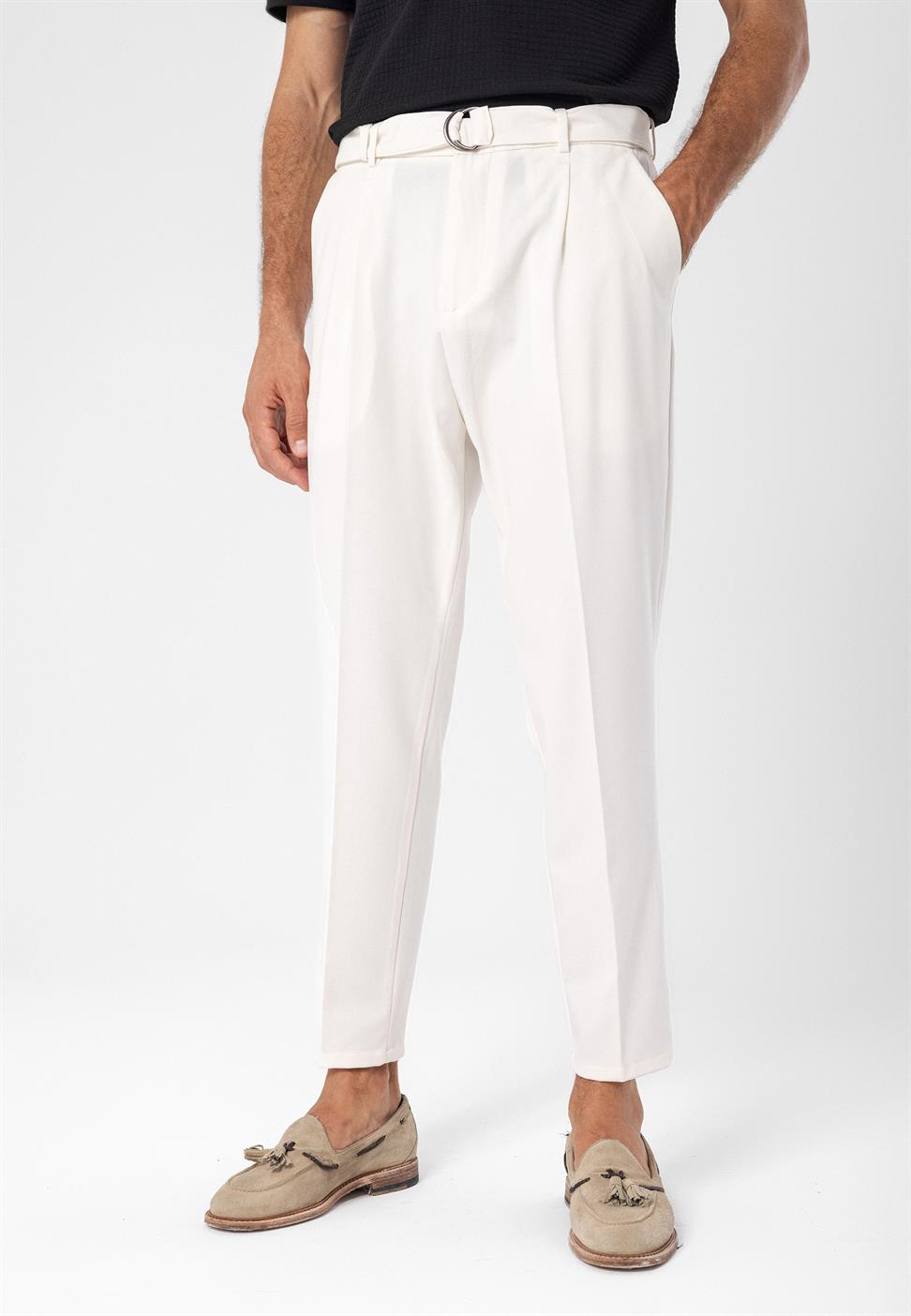 ارتفاع الخصر حزام إغلاق السراويل الرجالية