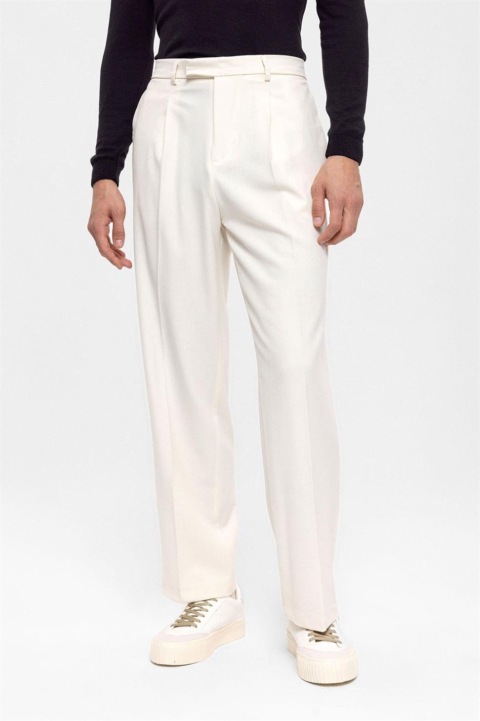 بنطلون رجالي بسحاب عالي الخصر