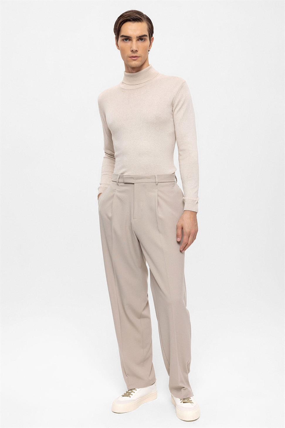 بنطلون رجالي بسحاب عالي الخصر