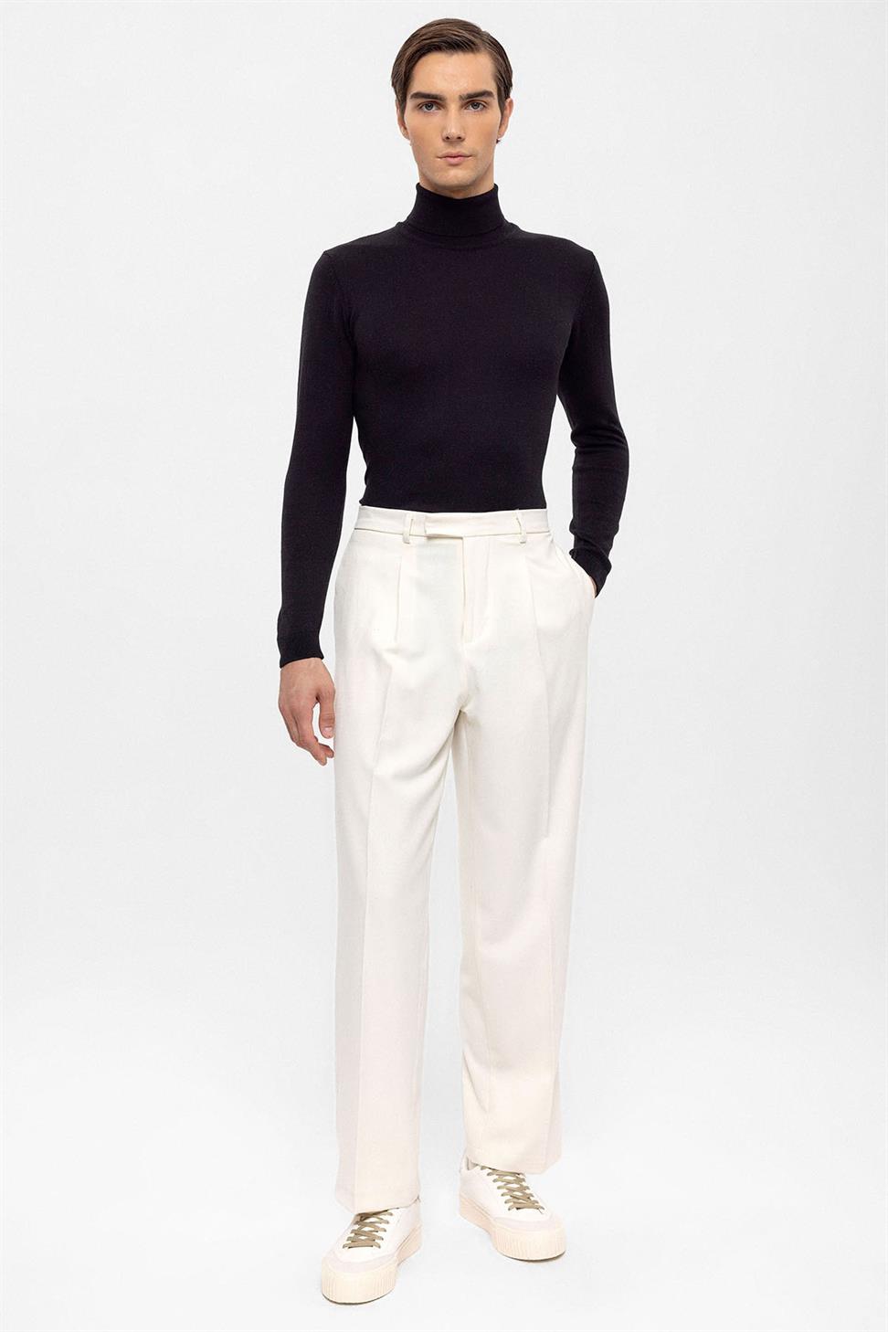 بنطلون رجالي بسحاب عالي الخصر