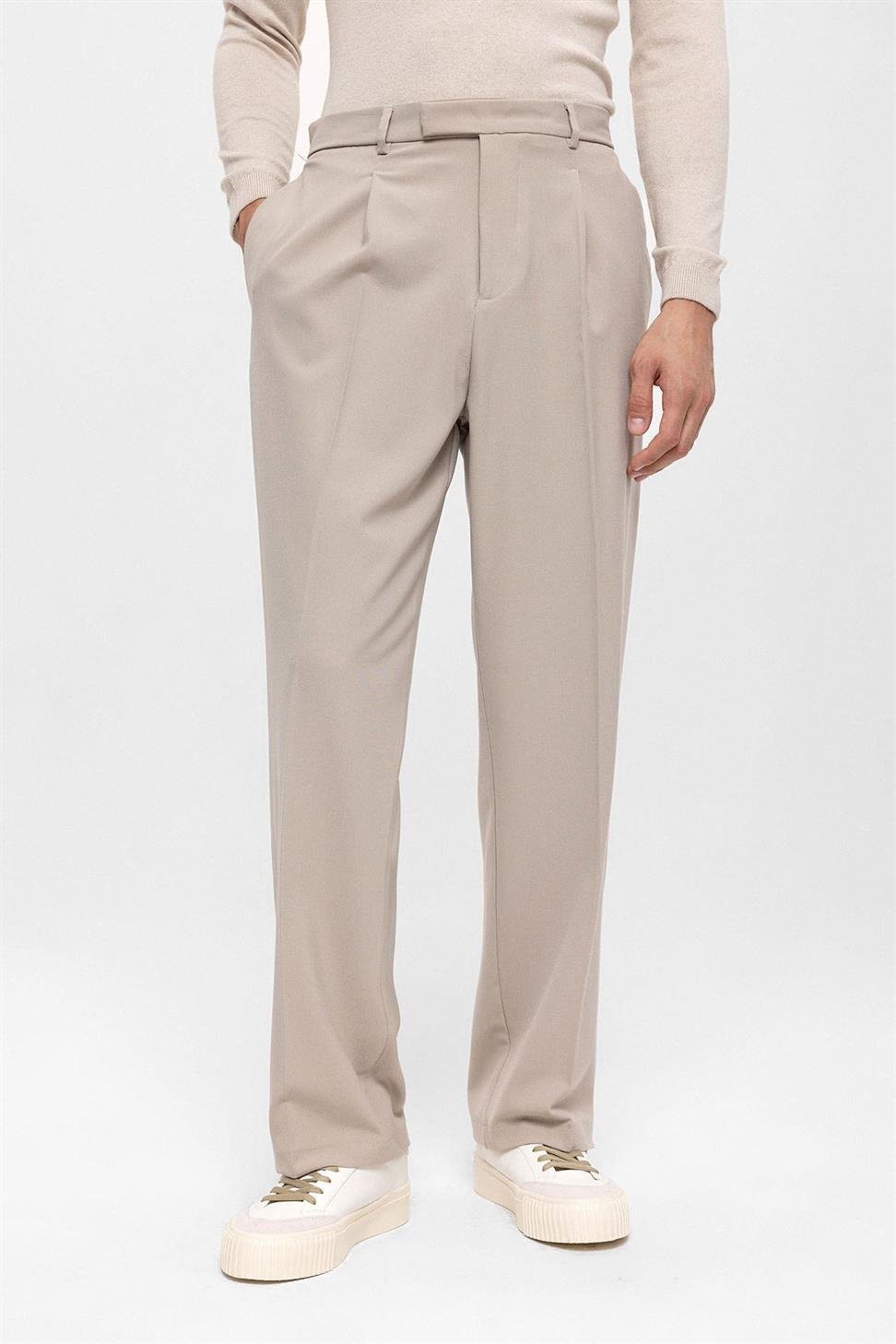 بنطلون رجالي بسحاب عالي الخصر