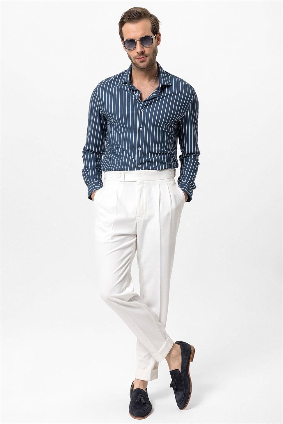 ارتفاع الخصر مطوي الجزرة تناسب السراويل الرجالية