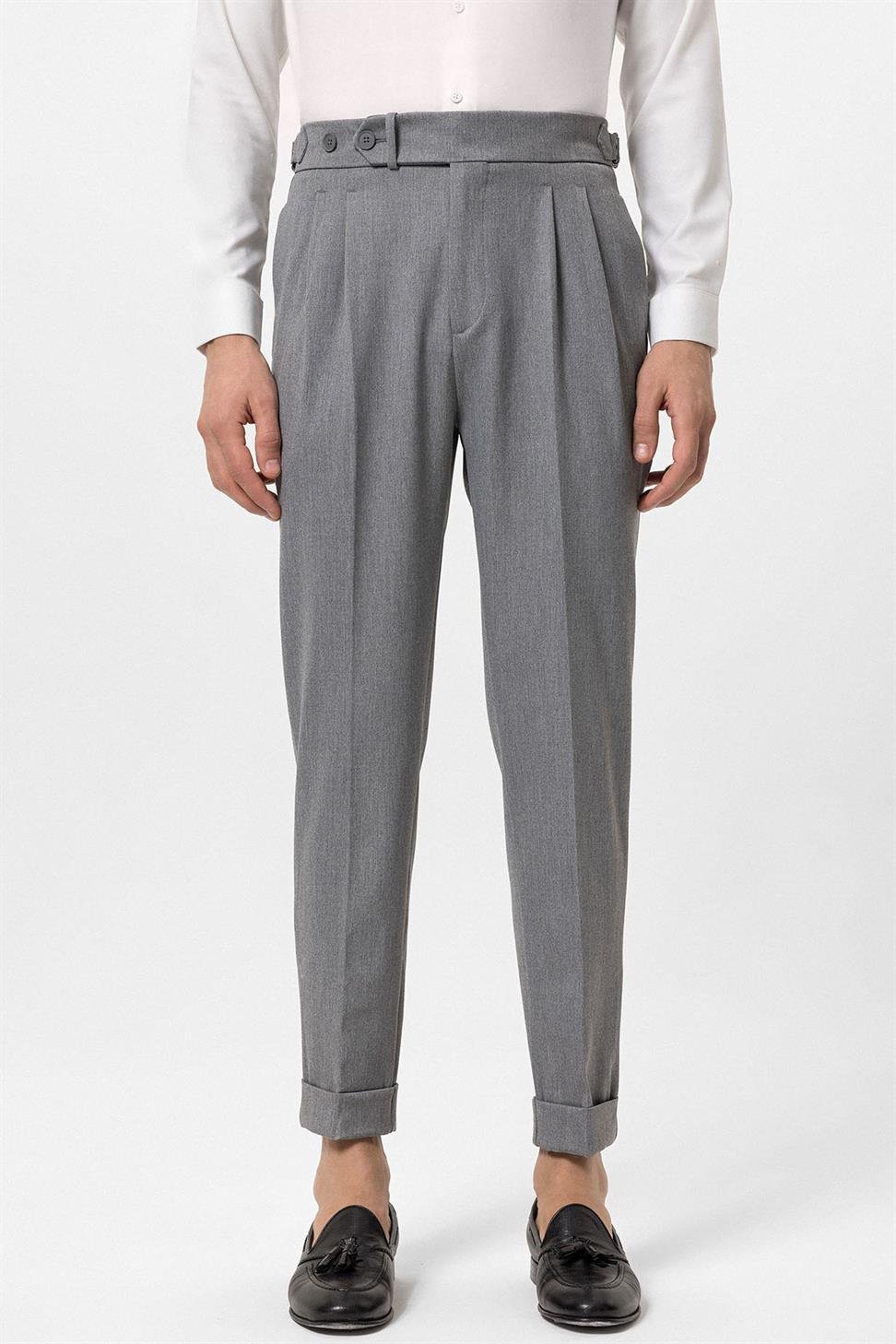 ارتفاع الخصر مطوي الجزرة تناسب السراويل الرجالية