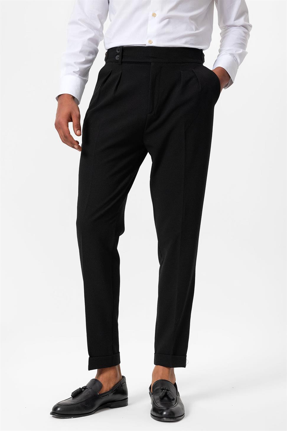 بنطلون رجالي مزخرف بخصر عالٍ