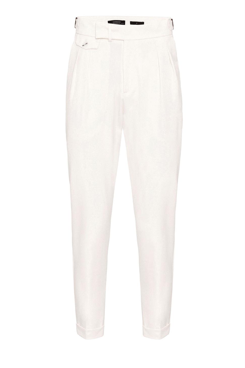 بنطلون رجالي عالي الخصر مطوي