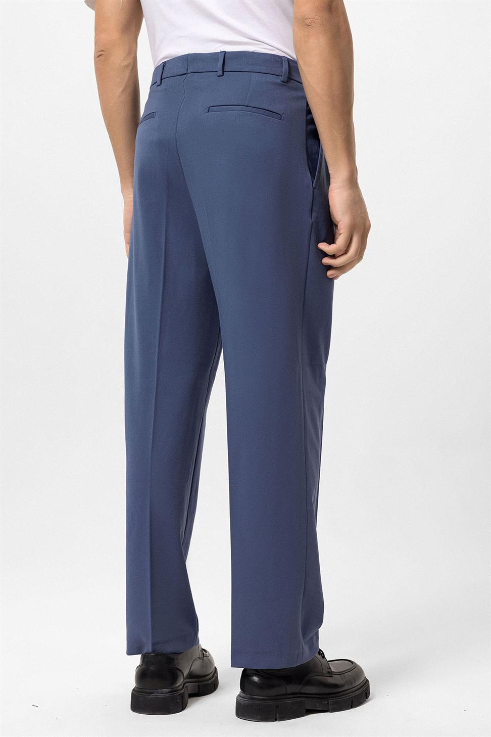 Antioch İndigo Yüksek Bel Pileli Rahat Kalıp Erkek Pantolon