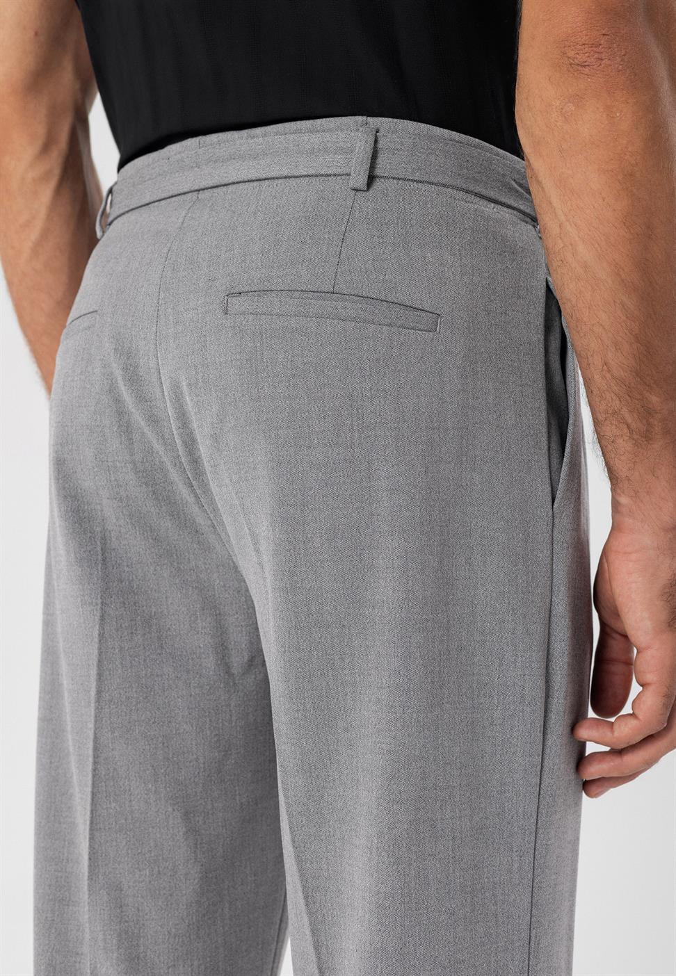 ارتفاع الخصر مطوي بنطال كاجوال مناسب للرجال