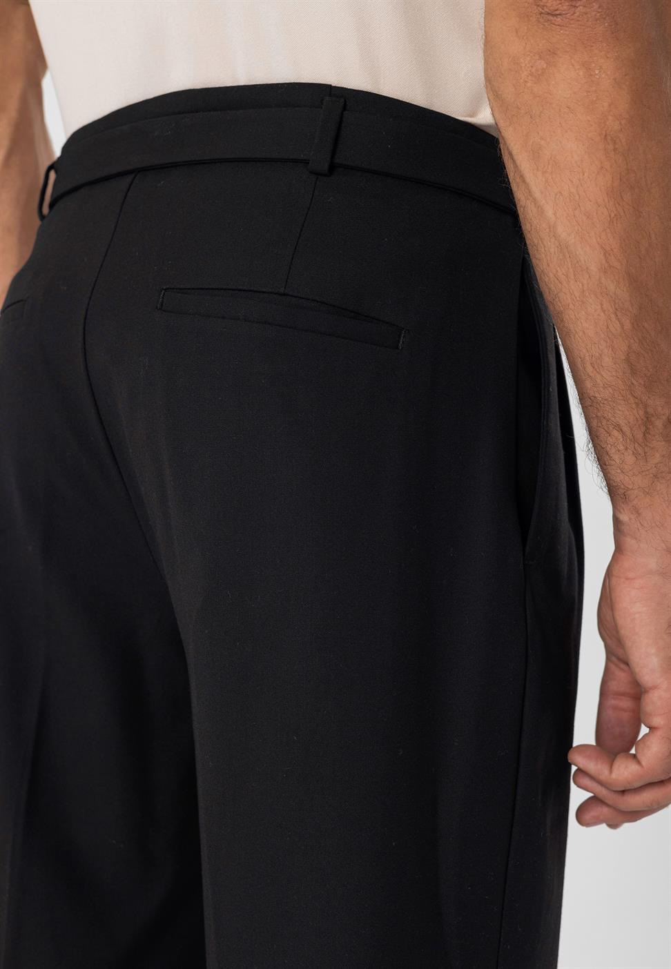 ارتفاع الخصر مطوي بنطال كاجوال مناسب للرجال