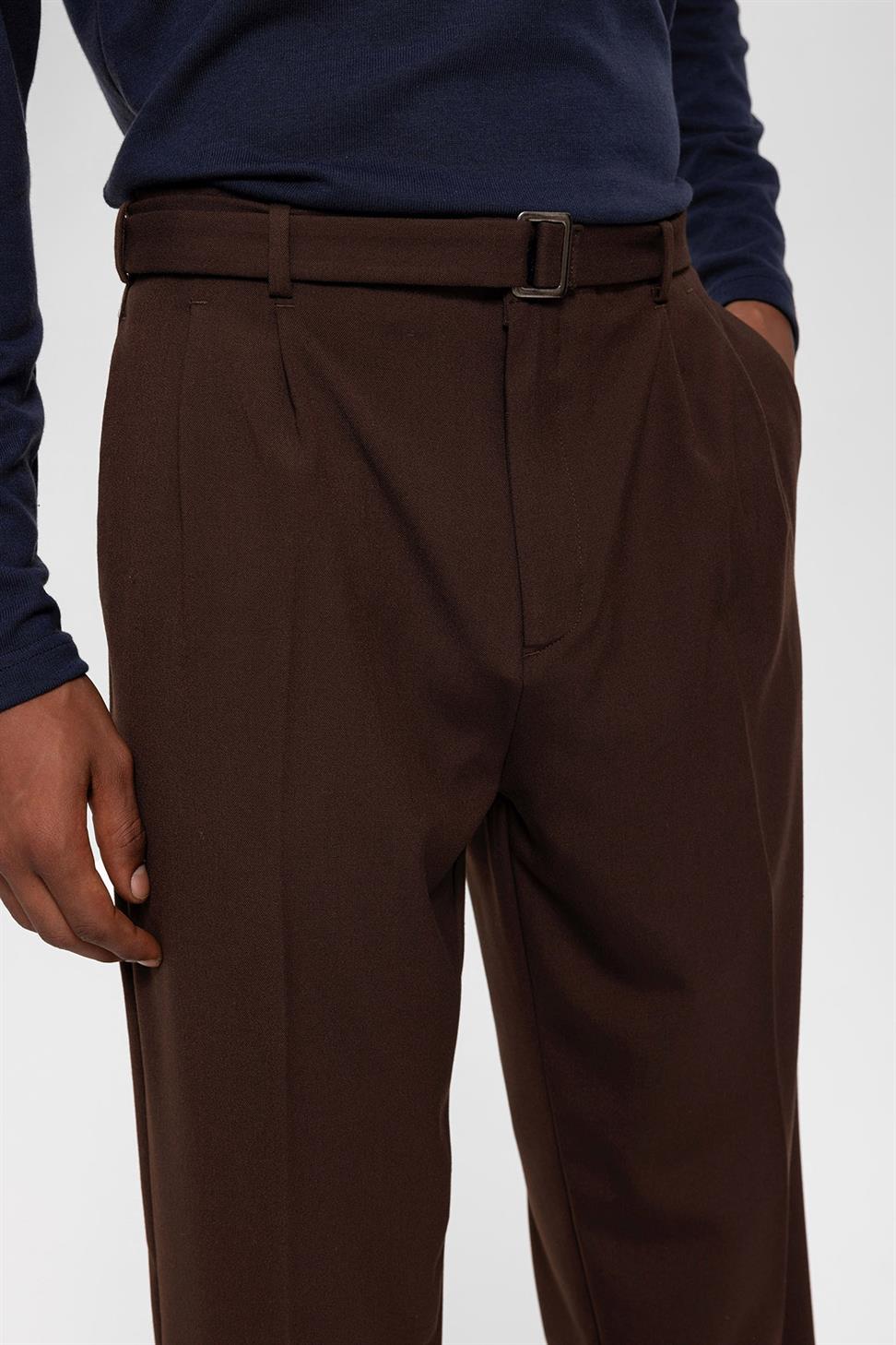 ارتفاع الخصر مطوي بنطال كاجوال مناسب للرجال